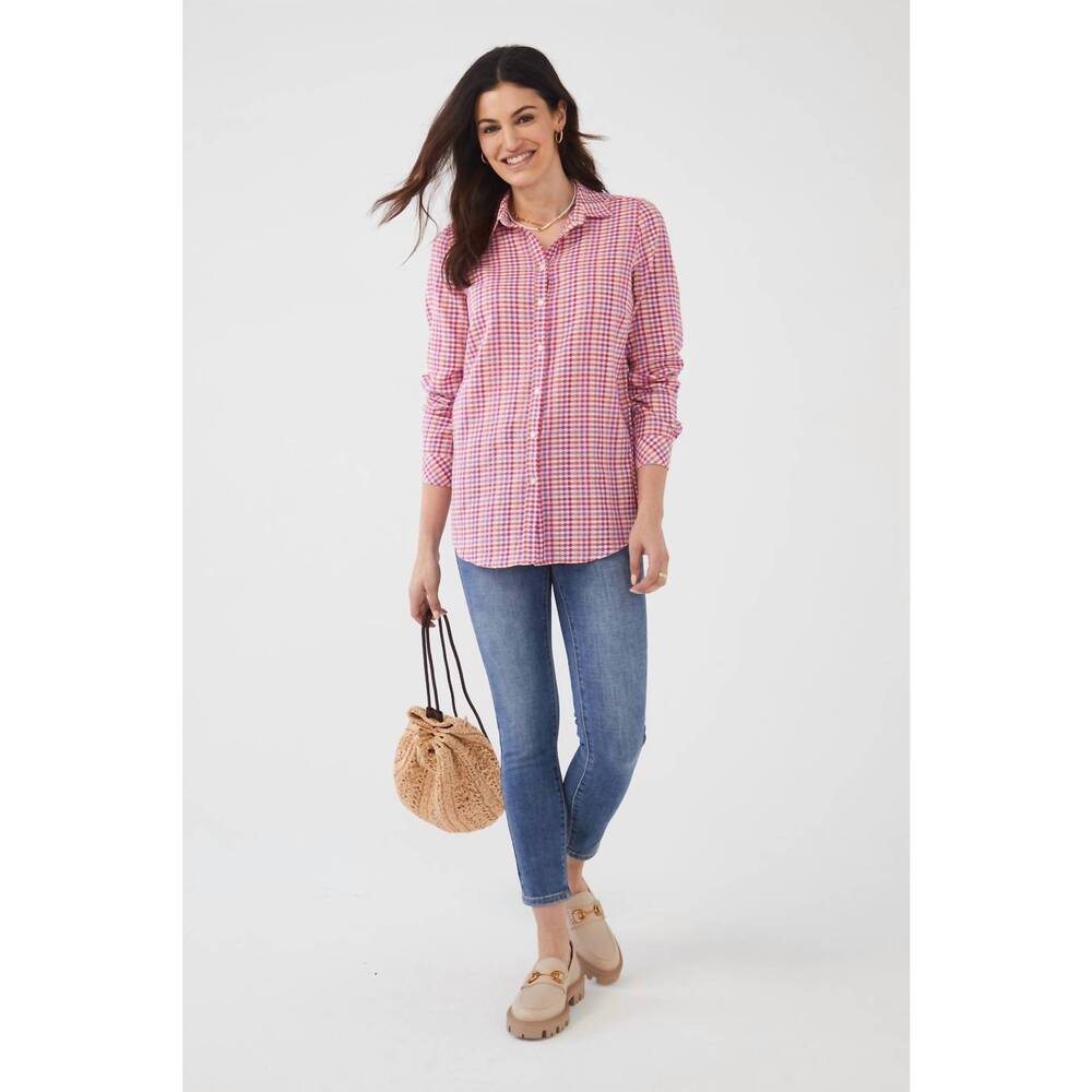 NEW FDJ cameron classic long sleeve shirt in punch pink